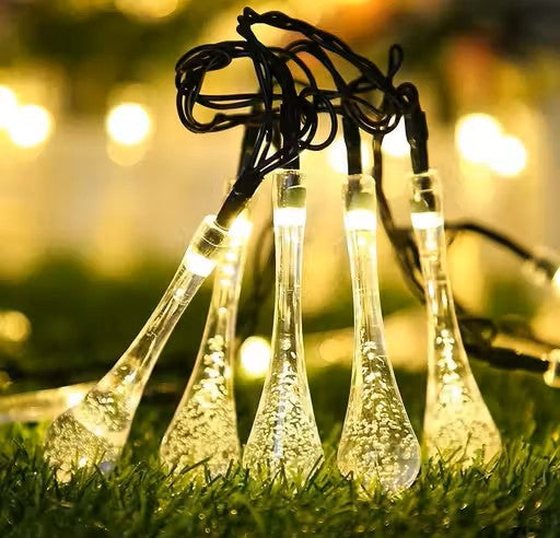 Water Drop String Ball Light 10 LED Outdoor String Lights