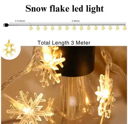 Snowflake String Fairy Lights – 14 LED  for Christmas