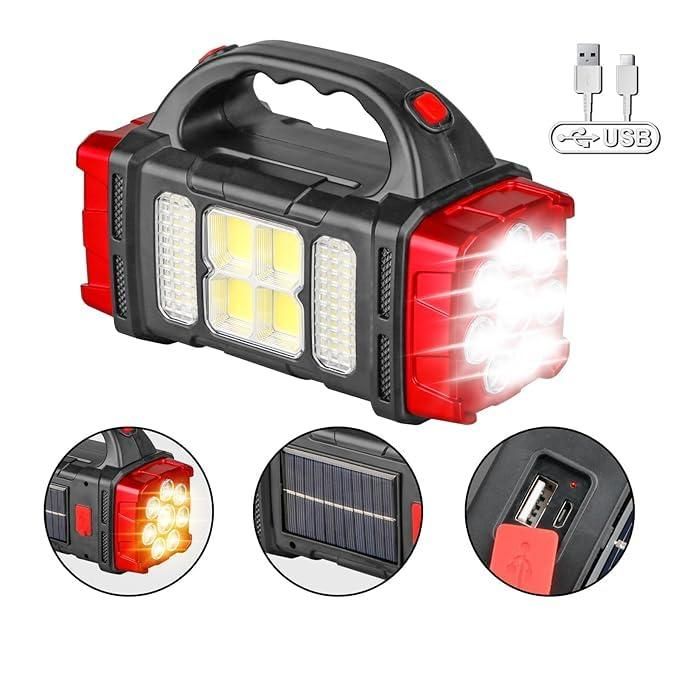 Multifunctional Solar Flashlight with USB Charging