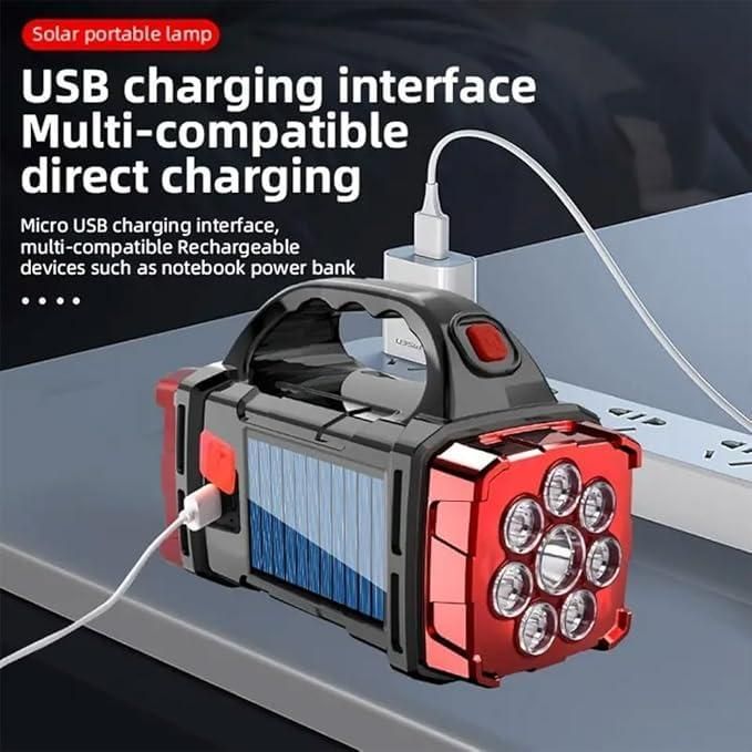 Multifunctional Solar Flashlight with USB Charging