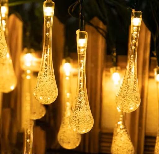 Water Drop String Ball Light 10 LED Outdoor String Lights