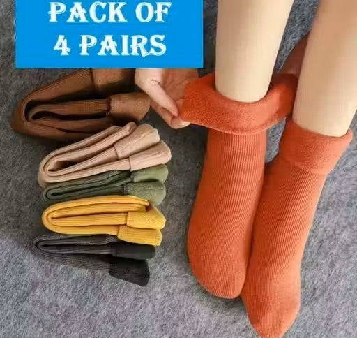 Pack of 4 Pairs Soft & Cozy Women's Warm Winter Socks