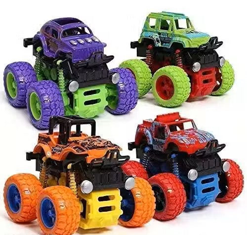 Truck Toy Friction Powered (Set of 4, Multicolor)