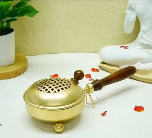 Premium Dhoop Dani metal Golden Incense Burner