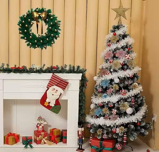 Extra Thick Artificial Tinsel Garland - Pack of 4